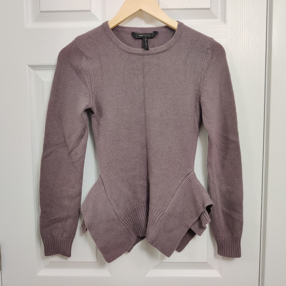 BCBGMaxAzria Loretta Wineberry Peplum Sweater